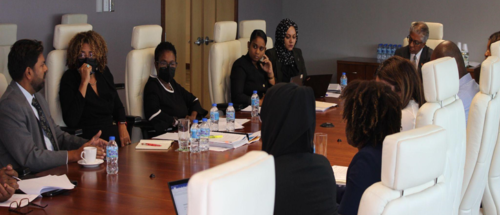 The Honourable Attorney General, key stakeholders and members of the Criminal Justice Unit conducting a stakeholder consultation for the Sexual Harassment Bill