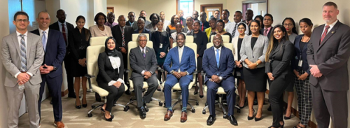 The Honourable Attorney General, Minister of National Security, representatives of the US Embassy and the FBI, the Criminal Justice Unit and key stakeholders at the Anti-Corruption workshop, AGLA
